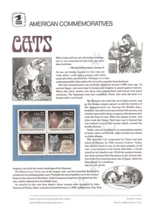 #304 22c Cats Block of 4 #2372-75 USPS Commemorative Stamp Panel - Picture 1 of 1
