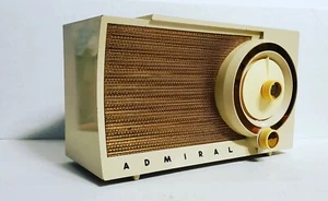 1955 Admiral 5T3 AM Mid Century Tube Radio Ivory Excellent - Picture 1 of 5