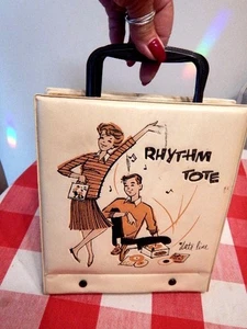 Vintage Date Line  Rhythm Tote 45 Record Holder / Carrying Case - Imagen 1 de 4
