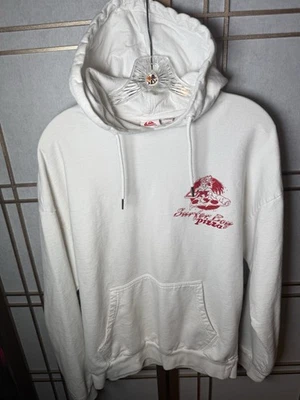 Sudadera con Capucha QUICKSILVER Stranger Things Blanca Roja Mediana M Surfer Boy Pizza Usada en Excelente Condición RARA Foto 1 de 4