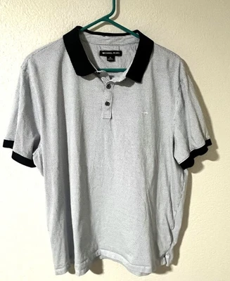 Michael Kors POLO SHIRT Medium Gray with Black Trim Men's Size XL - Image 1 of 4