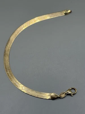 IMPRESIONANTE Cadena Pulsera Espiga Aurafin Oro Amarillo 14k 585 De Colección 8” 7mm 6.5g Foto 1 de 4