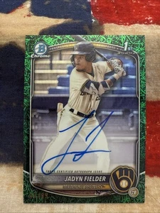 2025 Bowman Chrome Prospect - Green Grass 40/99 Auto JADYN FIELDER #CPA-JF - Picture 1 of 3