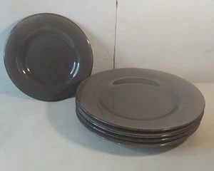 (4) TAG SONOMA Dinner Plates (1) Salad Plate Brown w/Brown-Tan Edging GREAT* - Picture 1 of 10