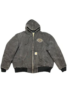 Carhartt J04 BLK Faded Quilt Lined Canvas Hooded Jacket Herren XXL Vintage - Bild 1 von 8