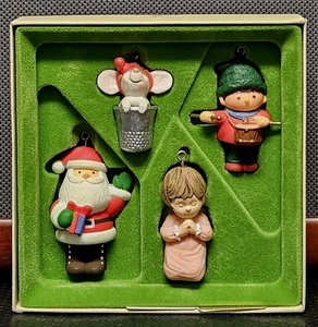 Vtg 1978 Hallmark Tree Trimmer Collection Ornaments- Mouse Drummer Santa Girl  - Picture 1 of 13