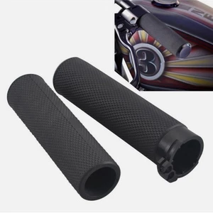 Empuñaduras de manillar negras de 1" para Harley Touring Dyna Sportster XL883 XL1200 - Imagen 1 de 11