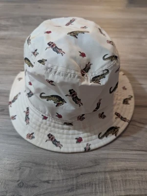 VANS Sombrero Cubo Hula - Niña Hawaiana Floral Tela Blanca Tropical Playa Verano Foto 1 de 4