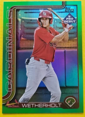 JJ WETHERHOLT 2025 Topps Pro Debut GREEN FOIL Parallel  /99 Palm Beach Cardinals - Image 1 of 2