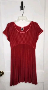 Vintage 90er rotes Skaterkleid Damen Größe Large Kurzarm Zanoni by Jalate Slinky - Bild 1 von 6