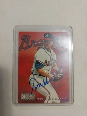 1996 Fleer Skybox Circa - Boss 96 Tom Glavine #25 Autograph Baseball Card  - Image 1 of 3