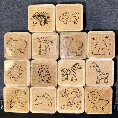 Juego de 14 sellos de goma de varios animales Foto 1 de 4