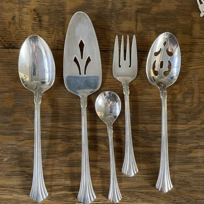 Juego de 5 piezas de plata Towle Supreme Cutlery CLASSIC PLUME 1986 Corea Foto 1 de 4