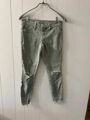 Pantalones de mezclilla para mujer Mossimo talla 2 verde claro desgastados JB#1 Foto 1 de 4