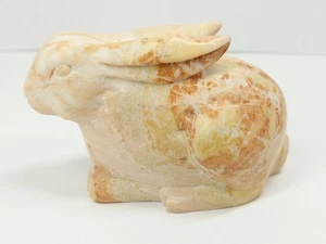 Detailed Hand-Carved Marble Rabbit Figurine 5" Beige figure Elegant Decor - Picture 1 of 7