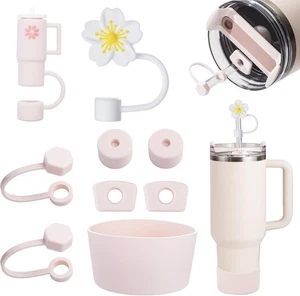 Stanley Becher Zubehör Set - 6 Stück Silikon Auslaufsicher Stopfen, 2 Strohhalm Deckel - Bild 1 von 7