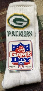 Green Bay Packers NFL Socken - Größe 10-13 - ein Paar - neu mit Etikett - Vintage - Bild 1 von 7