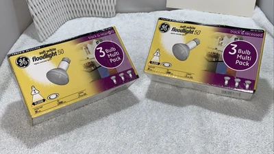 GE Floodlight 50 3 Bulb Multi Pack Soft White 085-02-0074 90654 R20 50W Lot New - Image 1 of 4