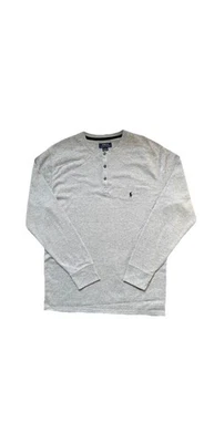 Polo Ralph Lauren Hombre Gris Algodón Térmico Henley Camisa Manga Larga, Grande Foto 1 de 4