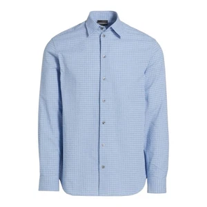 New EMPORIO ARMANI Shirt Men 3XL XXXL Blue Button Dress Casual Check Long Sleeve - Picture 1 of 5