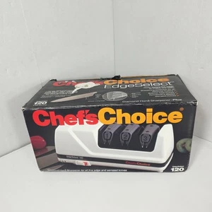 Chefs Choice Knife Sharpener EdgeSelect 120 Diamond Hone White Sharpener Plus - Picture 1 of 16