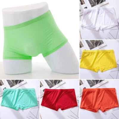 Men Ice Silk Seamless Underwear Sexy Boxers Shorts Panties Briefs Underpants - Image 1 of 4