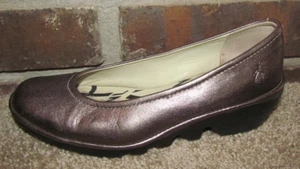 Fly London Women’s Wedge Bronze Leather Kelpie Pumps Sz 7.5-8/EU 38 - Picture 1 of 7