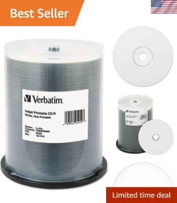 52X High-Speed 700MB CD-R Discs - Inkjet Hub Printable for Photo & Data Storage - Image 1 of 4