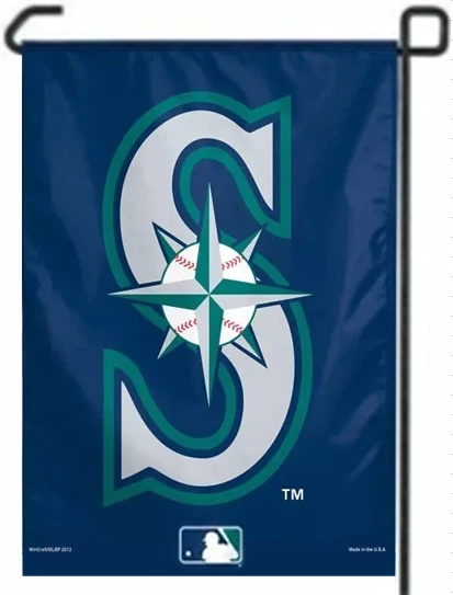 MLB Heavy Duty 11``X15`` SEATTLE  MARINERS GARDEN FLAG(no pole) - Image 1 of 1