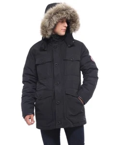 Rokka&Rolla Men's Warm Parka Jacket Winter Snow Coat Detachable Faux Fur Hood - Picture 1 of 38