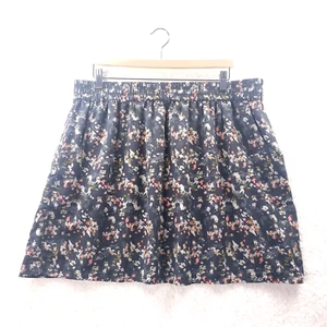 LEE COOP[ER Womens Skirt Size 18 Grey Pink Floral A-line Elastic Waist Casual - Picture 1 of 11