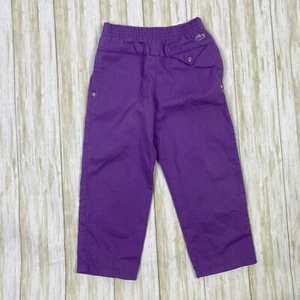 Vintage Izod Lacoste Kids Girls Size 4 Purple Cotton Pull On Pants - Picture 1 of 5