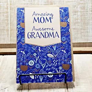 American Greetings Mother's Day Card 5x7 Mom Grandma Blue Gold Floral Love - Picture 1 of 9