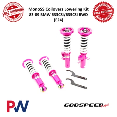 Комплект понижающей подвески койловера Godspeed MonoSS 16 лв для BMW 633CSi и 635CSi - Изображение 1 из 4