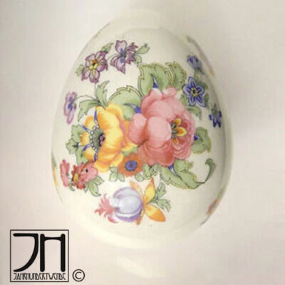 Porzellan Deckel Dose Osterei Ostern Dekoration Ei Blumen Bienenkorbmarke - Bild 1 von 4