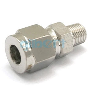 Tubo de metal 304 304" NPT macho de 1/8"" ajuste de tubería de acero inoxidable accesorio de compresión - Imagen 1 de 8