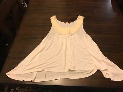 Girl's Size XL Candies White Sleeveless Faux Fur Neckline Top - Image 1 of 3