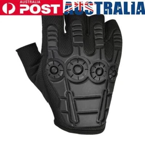 Anti Slip Men Women Half Finger Gloves Training Fingerless Gloves (Black) - Picture 1 of 7