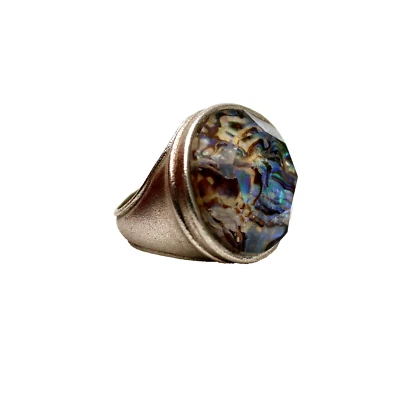 Anillo de roca clásico abulón plata esterlina SILPADA R2760 para mujer talla 9 ~ NUEVO Foto 1 de 4