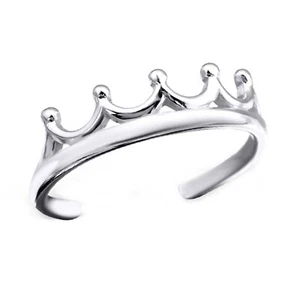 Anillo del dedo del pie anillo del dedo del pie corona plata 925 joyería del dedo del pie - Imagen 1 de 2
