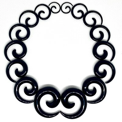 SALE - Black Acrylic Spirals 16g - 00g - Image 1 of 2