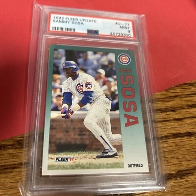 SAMMY SOSA 1992 Fleer Update #U-77 (1st Chicago Cubs) PSA 9 NICE MINT - Image 1 of 2