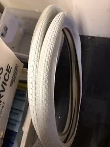 Bicycle TIRES BALLOON 26" x 2.125" BRICK TREAD for cruiser Bicycles ALL WHITE - Picture 1 of 6