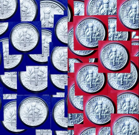 2014 P+D Roosevelt Dime Roll of 25+25 each ~ PD in Mint Wrappers from Mint Set Cover