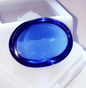Loose Gemstone 37.52 Ct Che-tan Blue Sapphire Brazilian Sapphire Cabochon Shape - Picture 1 of 4