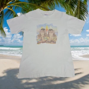 Vtg 1997 Mary Kate Ashley Olsen Hawaiian Beach Party Promo Shirt Youth L Adult S - Picture 1 of 3