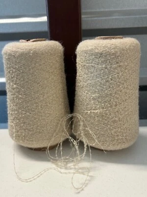 Nice Lot 2 Spool Cone TINY Boucle/Baby Alpaca Cotton Yarn Mx 1lb 3oz 540g 5015 C - Image 1 of 4