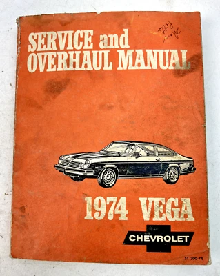 Vintage 1974 Chevrolet Vega Service & Overhaul Manual Foto 1 de 4