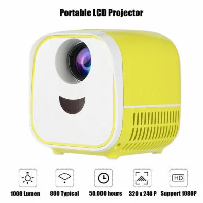 1080P L1 Home Portable LCD+ LED Projector Yellow Support HDMI / USB / TF Card - Image 1 of 4