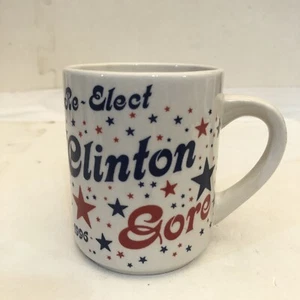 Re-Elect Clinton Gore 1996 Vote Democrat Election Mug Cup “A** You Save May” - Picture 1 of 5